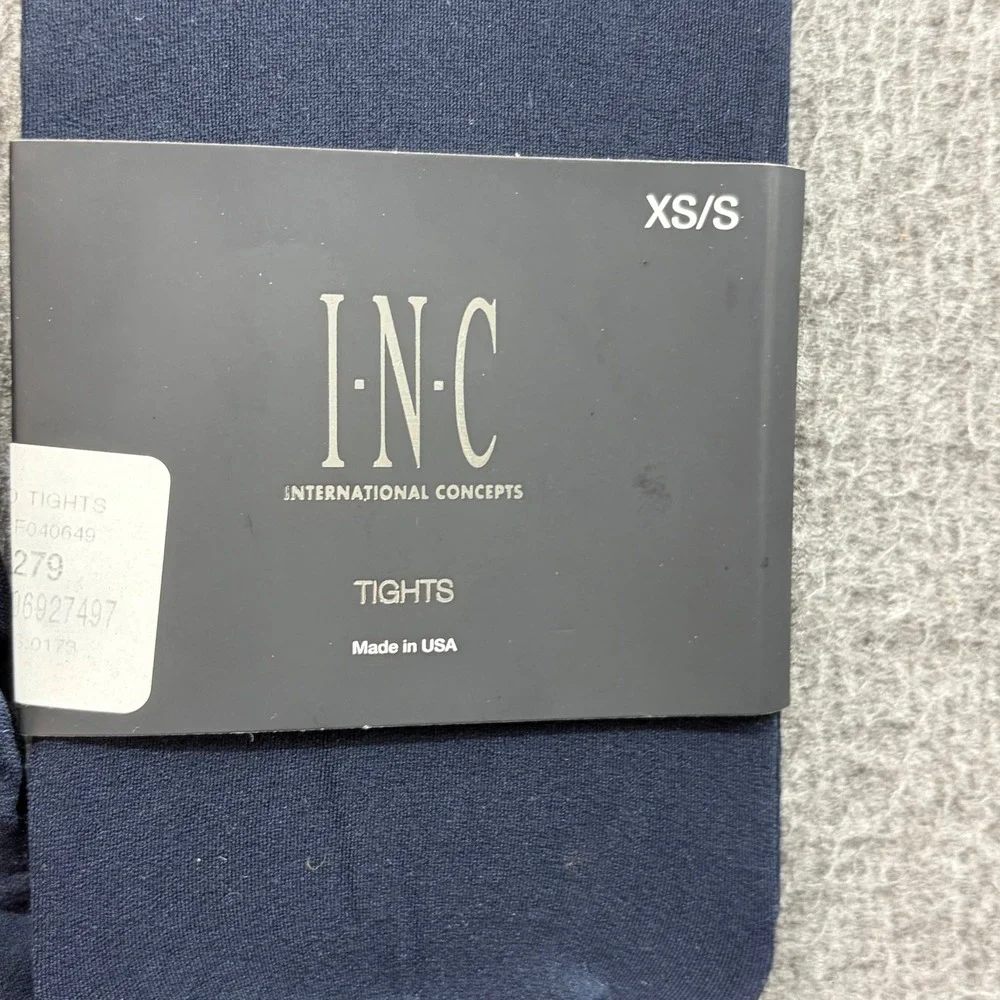 INC International Concepts Navy Blue Opaque Tights XS/S‎ Made in USA 100075010